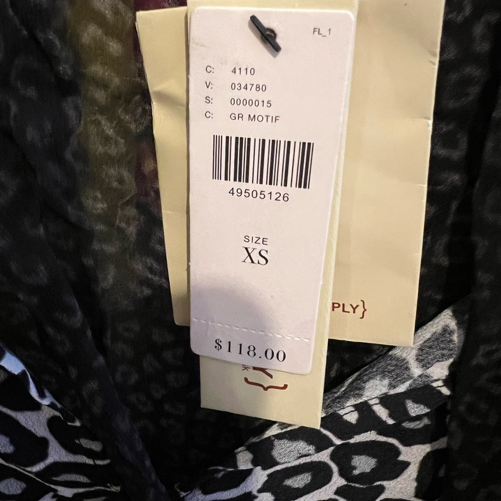 Anthropologie Black and White Leopard Print Blouse - Picture 6 of 6